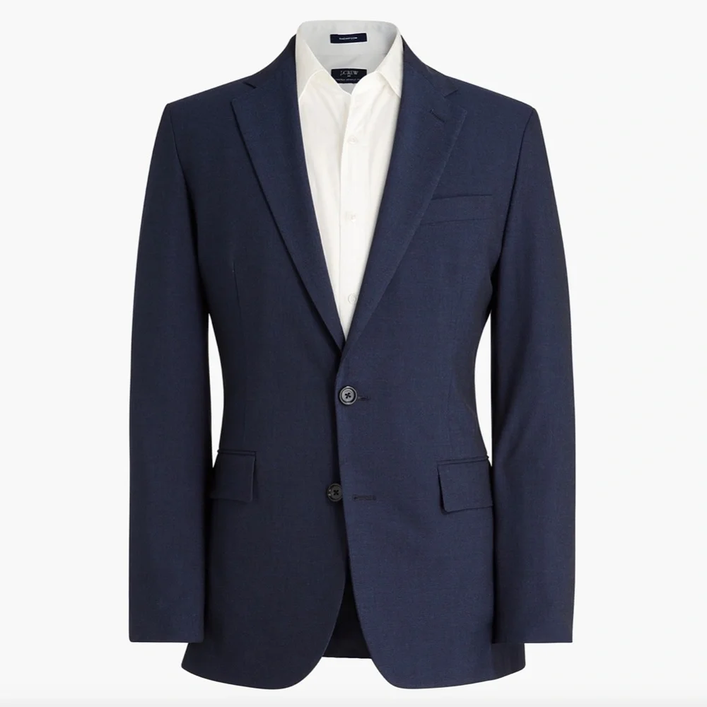 J. Crew Men's Slim-Fit Thompson Performance Suit Jacket, Navy, Size 34S Career